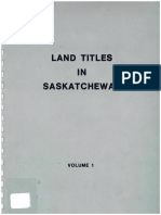 Land Titles in Saskatchewan - Volume 1 Saskatchewan Justice