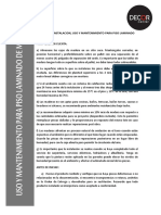 Manual de Instalacion Uso y Mantenimiento para Piso Laminado de Madera
