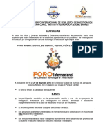 Convocatoria Foro Internacional