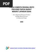 Download PDRB Prov Papua Barat Menurut Lapangan Usaha 2008 by Badan Pusat Statistik Provinsi Papua Barat SN30324582 doc pdf