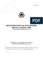 Registration of Engineer Regulation 1990