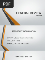 General Review: Final Exam