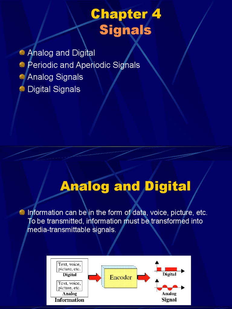 Signals Analog and Digital Periodic and Aperiodic Signals Analog