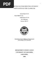 IDENTIFYING FACTORS EFFECTING STUDENTS’ PARTICIAPTION IN THE CLASSROOM