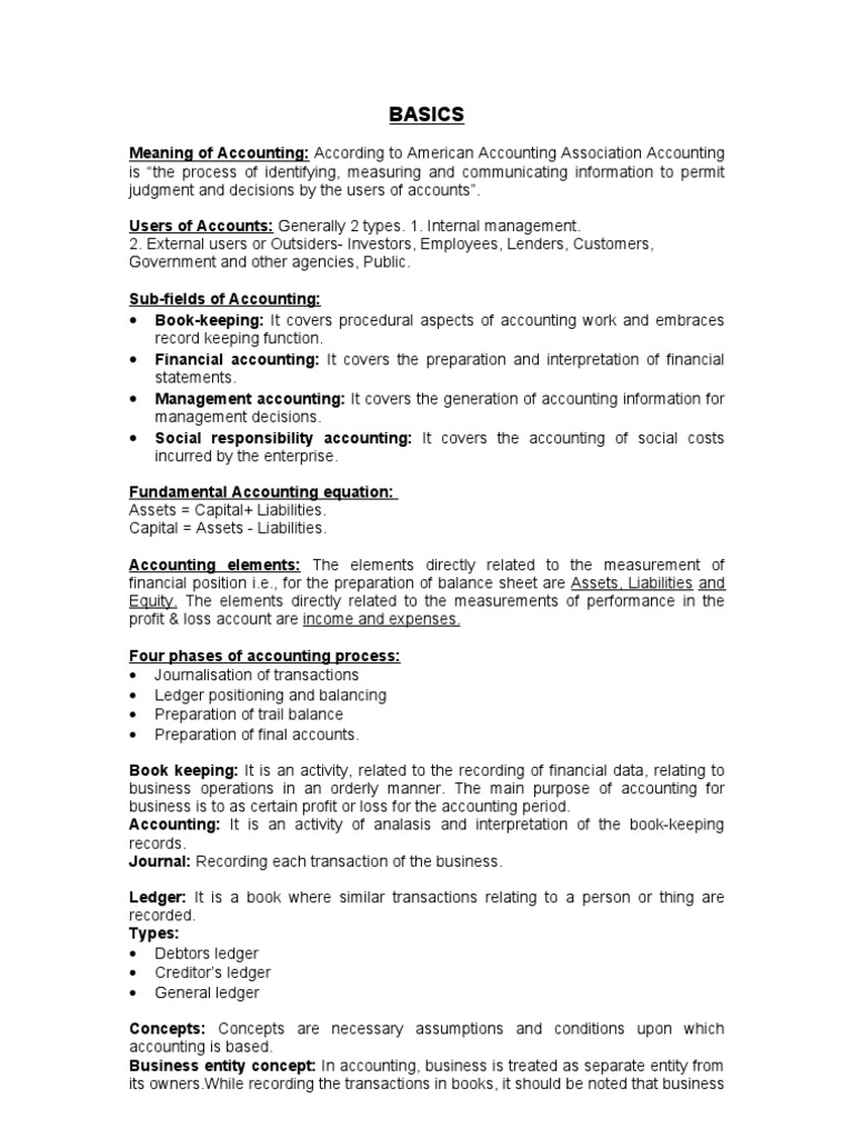 Accounts Basics | PDF