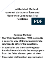 Weighted-Residual Method, Galerkin Variational Form and Piece-Wise Continuous Trial Functions
