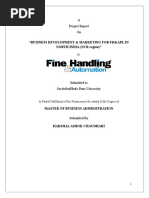 Summer Internship Report: Bussiness Development & Marketing For Fine Handling & Automation Pvt. Ltd. in North India