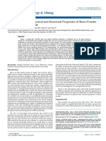 Characterization of Physical and Structural Properties of Brass Powder After Biofield Treatment