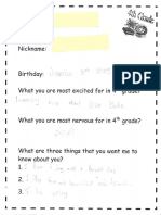 classroom interest form example