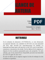 Balance de materia Nutrimax secadores paralelos