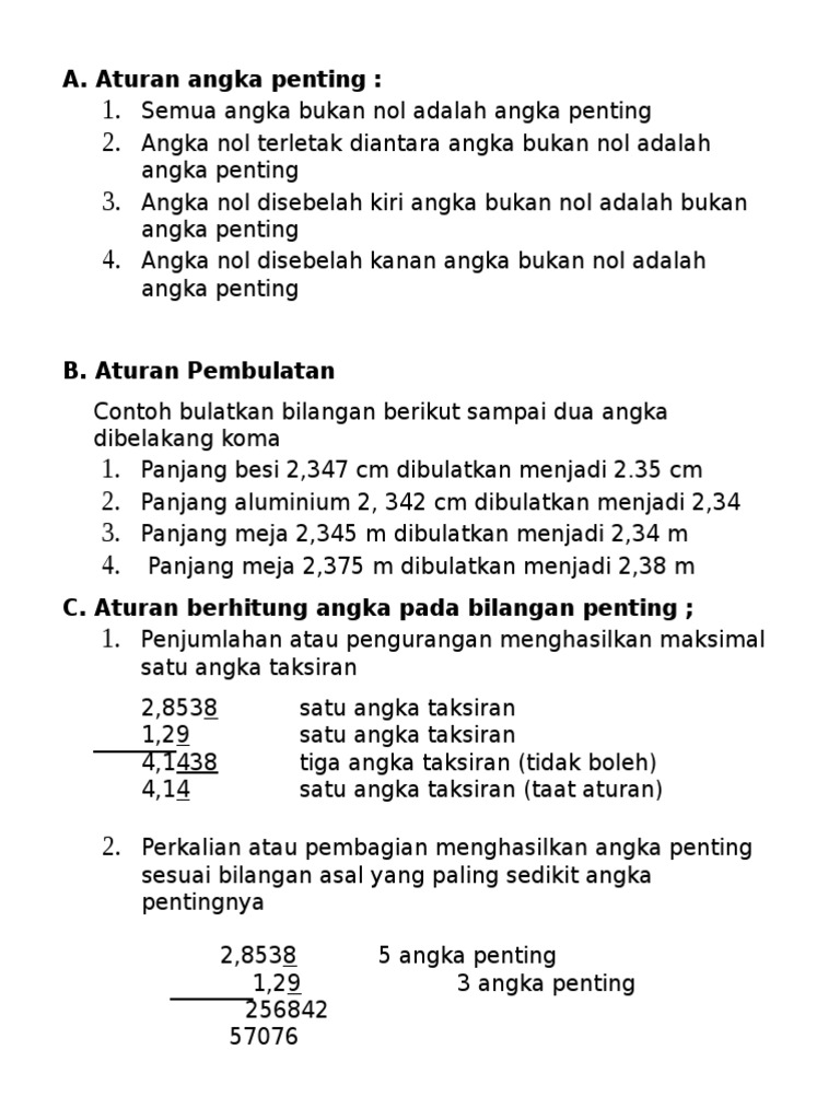 Aturan Angka Penting