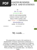 Advanced Business Mathematics and Statistics for Entrepreneurs