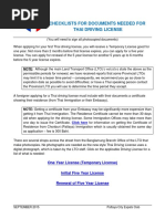 CHECKLISTS FOR DOCUMENTS NEEDED FOR THAI DRIVING LICENSE