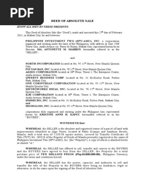 Deed of Absolute Sale