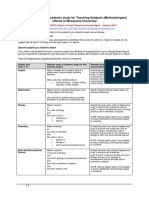 Secondary Releveant Areas of Academic Study