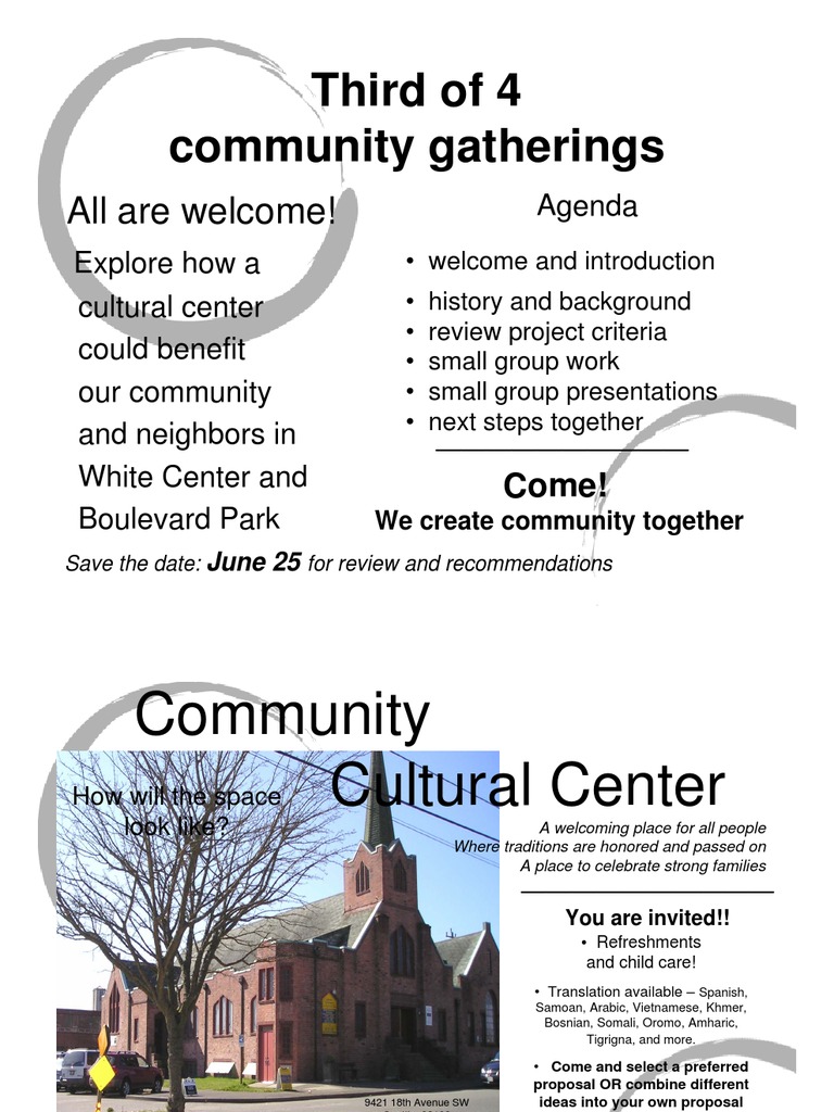Community Gathering for Cultural Center Planning | PDF