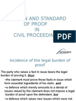 Burden and Standard of Proof in Civil Proceedings