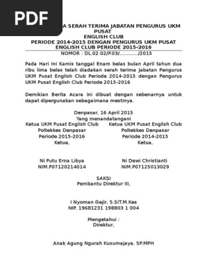 Berita Acara Ukm Pusat