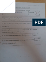 Examen Geometría Analitica 2º Bachillerato