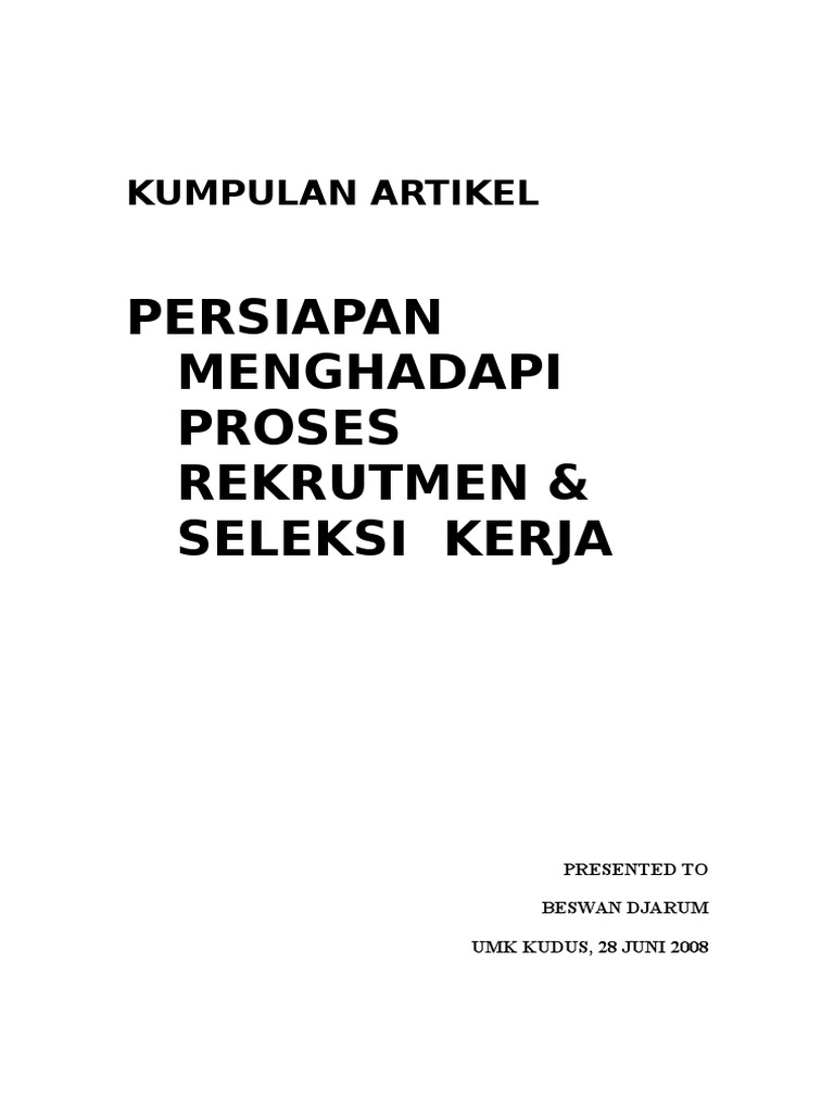 Teknis Pembuatan Surat Lamaran Kerja (Tulisan Atau Email ...