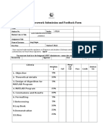 Coursework Submission and Feedback Form: Panipat Apiit Campu