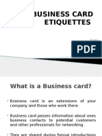 Business Card Etiquette