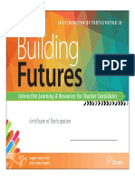 building futures certificate