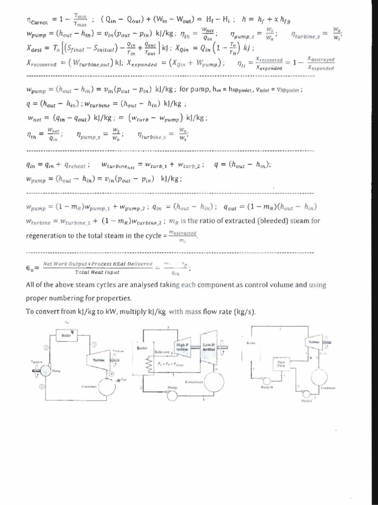 Steam and Refrigeration Cycle Analysis | PDF