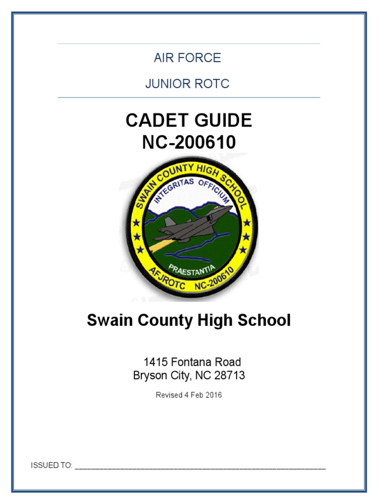 Cadet Guide NC-200610: Swain County High School | PDF | Non ...