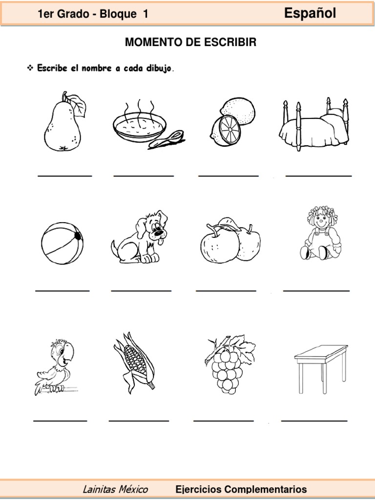Actividades de Escritura para Primer Grado | PDF | Artes del Lenguaje y ...