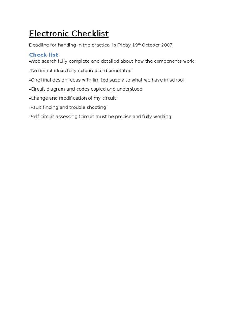 Electronic Checklist | PDF