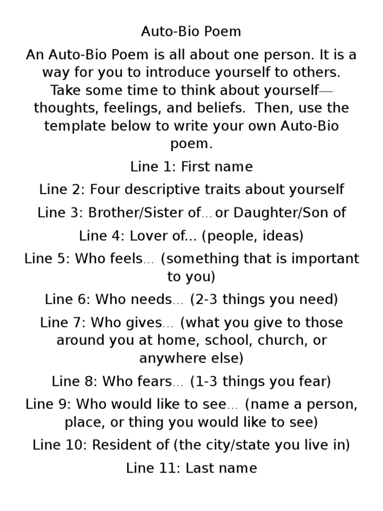 Bio Poem  PDF