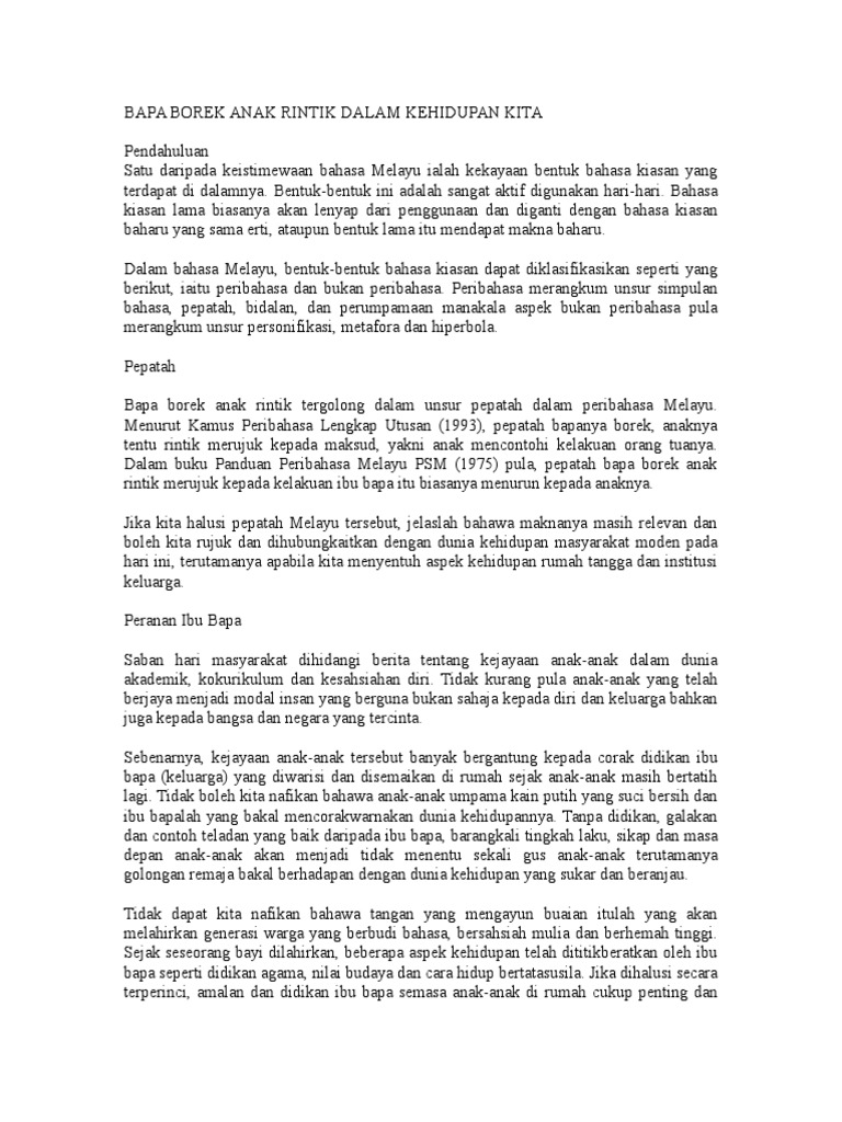 Bapa Borek Anak Rintik Dalam Kehidupan Kita Pdf
