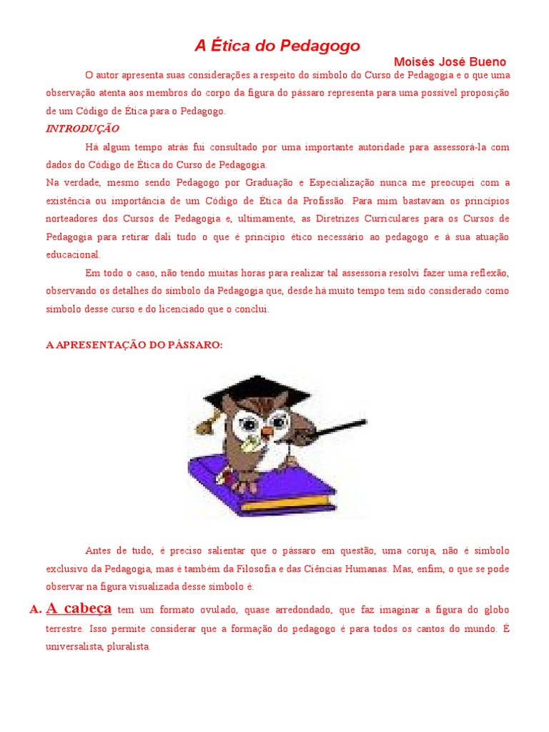 A Ética Do Pedagogo | PDF | Pedagogia | Tempo