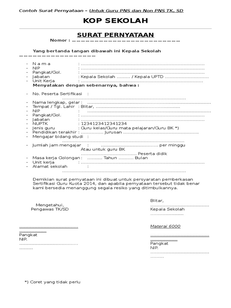 Contoh Surat Pernyataan Untuk Guru Pns Manfaat Kompetensi Dalam hal ini Ruky Dalam Sutrisno 2010 mengemukakan konsep kompetensi menjadi semakin popular dan sudah banyak digunakan oleh perusahaan-perusahaan besar dengan berbagai alasan yaitu.