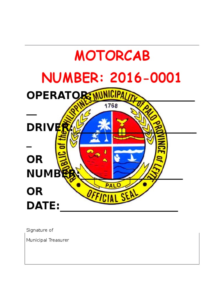 Motorcab Operator Registration Form | PDF