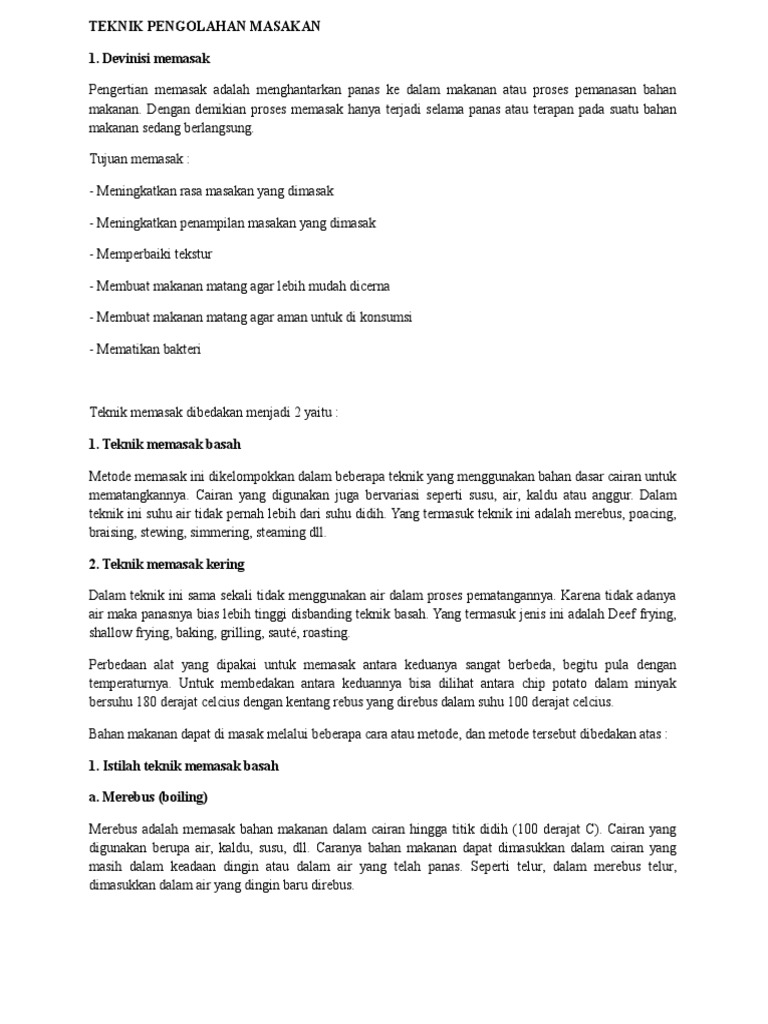Teknik Pengolahan Makanan
