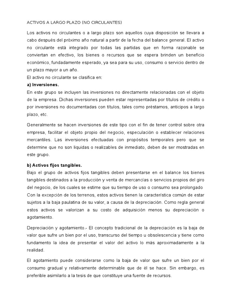 Activos A Largo Plazo | PDF | Compartir (Finanzas) | Inversiones