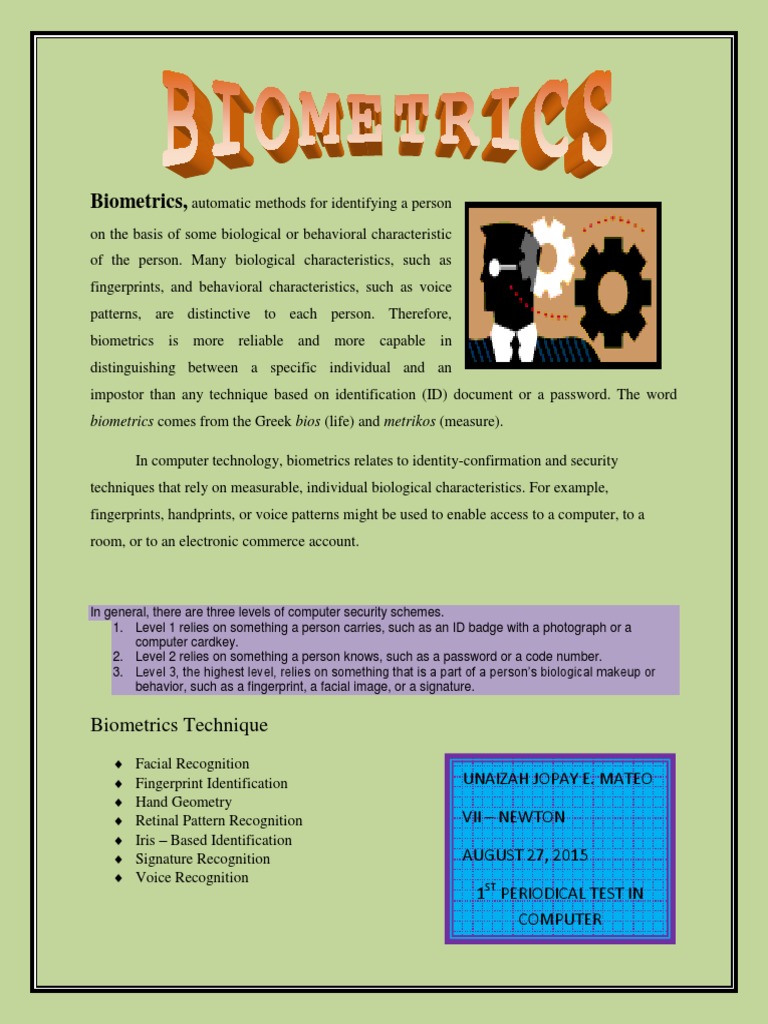 Understanding Biometrics for Security | PDF | Social Science | Computers