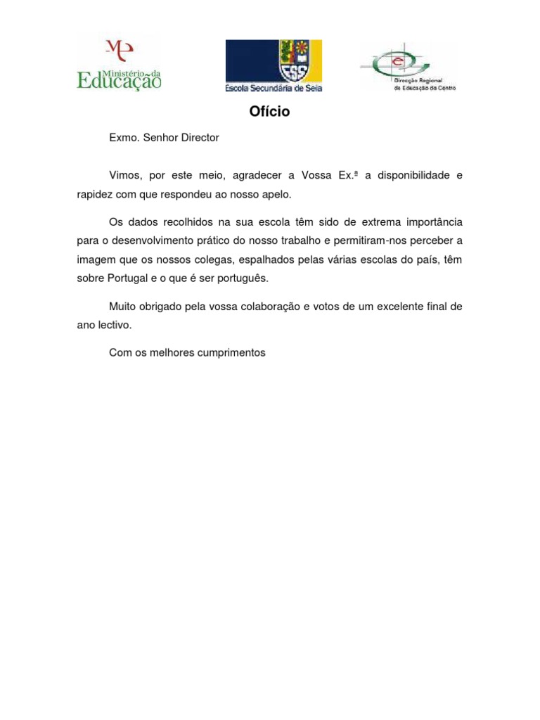 Carta de Agradecimento