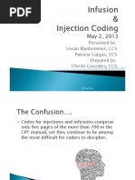 Infusion and Injection Coding