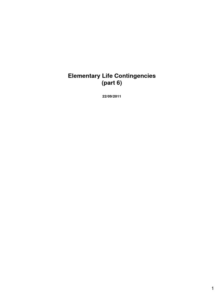 Life Contingencies in Insurance Products | PDF | Life Insurance | Insurance
