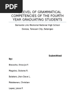 Download The Level of Grammatical Competence of Fourth Graduating Students by Erica Joi Flores Biscocho SN303616952 doc pdf