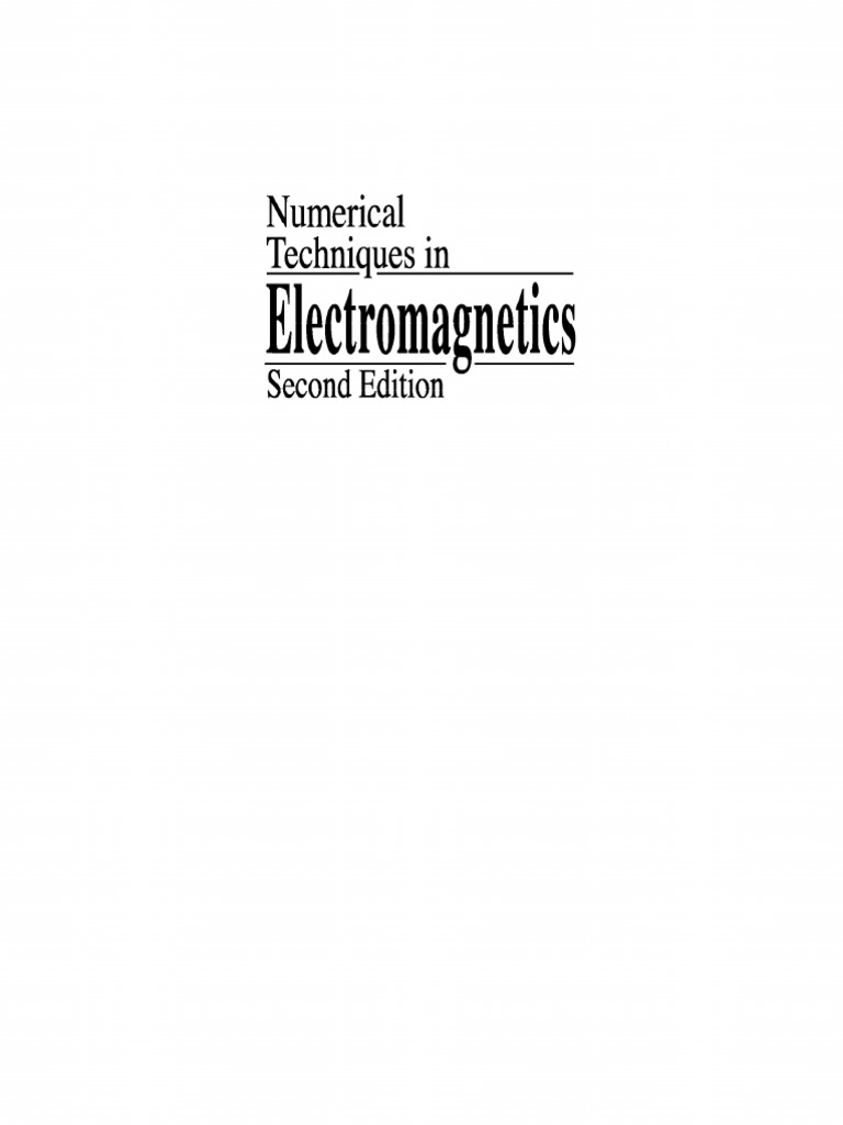 Numerical Techniques in Electromagnetics - Sadiku PDF | PDF
