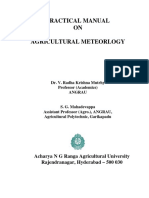 Practical Manual ON Agricultural Meteorlogy: Acharya N G Ranga Agricultural University Rajendranagar, Hyderabad - 500 030