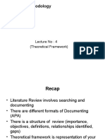 Research Methodology: Lecture No: 4 (Theoretical Framework)