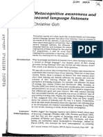 Goh C 1997 Metacognitive Awareness and Second Language