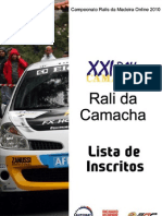 Lista Inscritos Oficial - Rali Da Camacha 2010