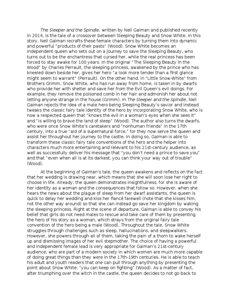 The Sleeper And The Spindle: An Analysis