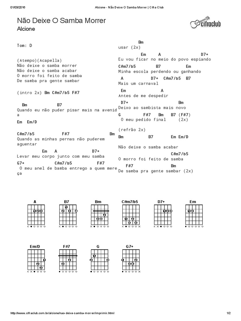 Letra De Alcione Nao Deixe O Samba Morrer